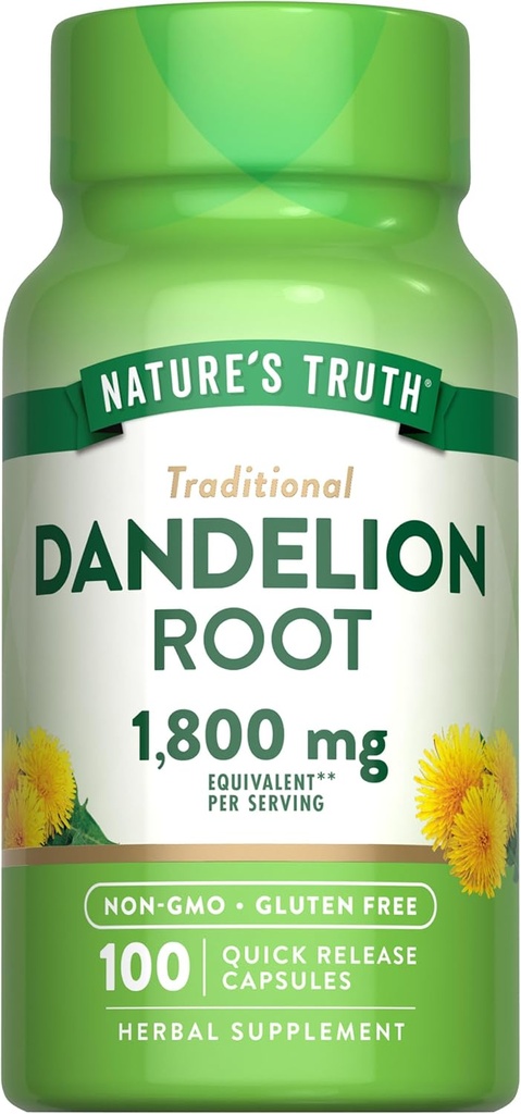 Nature 's Truth Dandelion Root Capsules Note 124; 1800mg