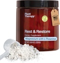 Plantebehandling Unflavored Magnesium Glycinate Powder fremstillet i USA med L- Theanine Rest & Restore 4 måneders levering fremmer søvn og hjælper med at slappe af Kosttilskud til kvinder og mænd 8 oz