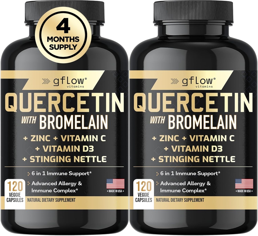Quercetin med Bromelain, Stinging Nettle Supplement, Zink Vitamin C D-vitamin