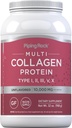 Piping Rock Multi Collagen Protein Powder Medical 124; 32oz Medical 124; Supplement for kvinder og mænd Medical 124; Type I, II, III, V, X Medical 124; Unflavored Medical 124; Non- GMO, Gluten Free