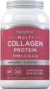 Piping Rock Multi Collagen Protein Powder Medical 124; 32oz Medical 124; Supplement for kvinder og mænd Medical 124; Type I, II, III, V, X Medical 124; Unflavored Medical 124; Non- GMO, Gluten Free
