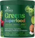 Green Powder Superfood - Premium Organic Super Green Juice Powder - Pakket med Probiotika, Hvede Græs, Enzymes, Spirulina, Chlorella til fordøjelsesbesvær & Gut Sundhed, Smoothie Drink Mix - 28 Serveringer