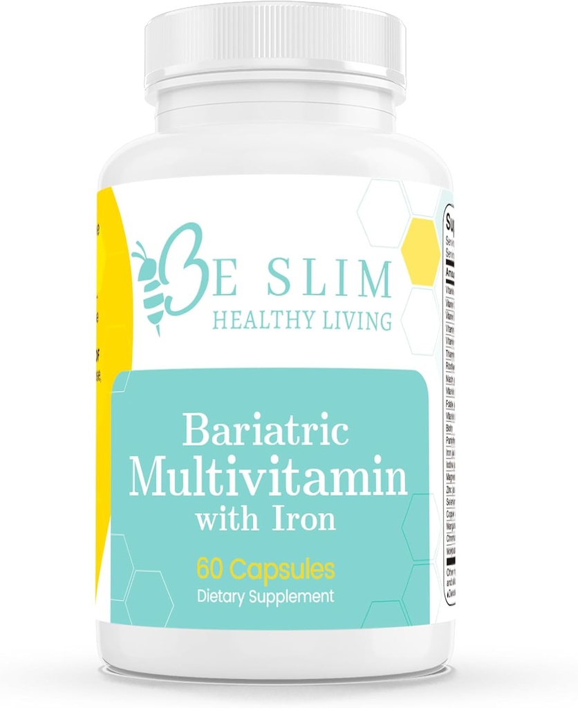 Være Slim sund Living Bariatric Multivitamin med jern - 22, 5 mg jern, 60 kapsler - ASMBS compliant - Ideel til Bariatric Patienter - en gang dagligt tillæg