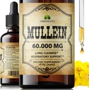 HERBALICIOUS Mullein dråber til lunger - Organic Lung Cleanse supplement med Mullein Leaf Extract (Verbascum Thapsus) - Vegan, Non- GMO flydende formel - 2 Fl Oz