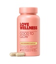Love Wellness Good to Glow Memory 124; Collagen Supplement med Biotin, C-vitamin, E, Ashwagandha & Zink Memory 124; Promotions Glat, Glowing & Clear Skin Memory 124; Forbedrer Smoothness & Promoes Sund Skin Memory 124; 60 Greve