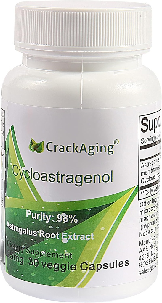 Crackaging Cycloastragenol 98% Anti-Aging & Telomerase Activation Supplement 25mg 30 Caps