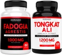 Fadogia Agrestis Extract (60 Greve) Maksimal styrke til atletisk ydeevne & muskelmasse og Tongkat Ali For Mænd (120 Kapsler) Longjack Tongkat Ali for mænds sundhed & vitality support - USA Made