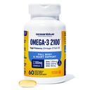 Oceanblå Professional Omega-3 2100- 60 Greve - Højpotens tredobbelt styrke Burpless Fish Oil tillæg med EPA, DHA & DPA - Orange Flavor, 30 Servere
