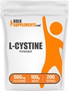 BulkSupplements.com L- Cystine Powder - L- Cystine 500mg, L- Cystine Supplement, Aminosyretilskud - til immunforsvar, Gluten Free, 500mg per servering, 100g (3,5 oz) (pakning med 1)