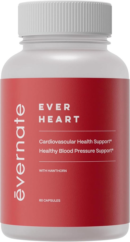Nogensinde Heart Note 124; Blood Pressure Support Supplement 124; Kombination af hvidløg, Hawthorn, Ginkgo biloba, Zink, & L- Arginin Note 124; Non GMO, Gluten Free