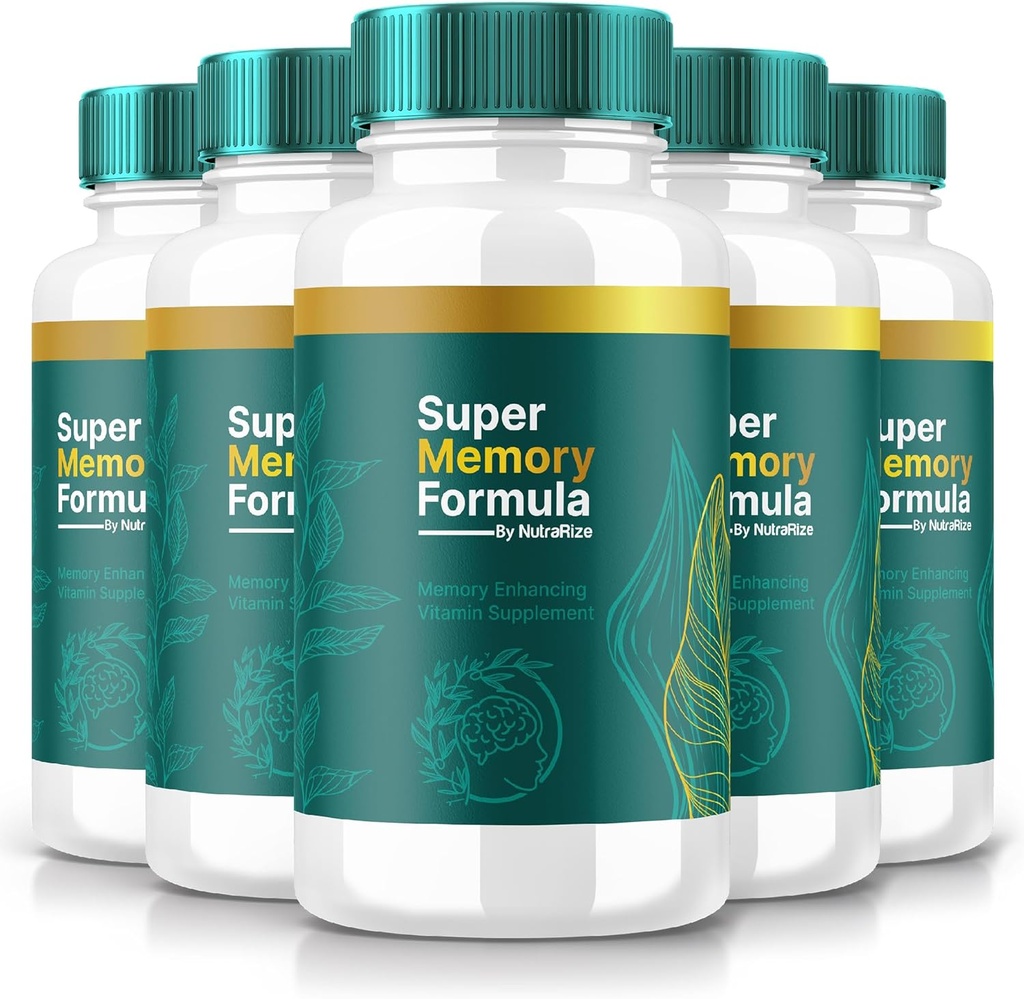 NutraRize (5 Pack) Super Memory Formel - Daglige Support Kapsler med en Balanceret Blend for Fokus, Alerness, og Everyday Sharpness Budd124; Bare 2 Easy- to- Take Pills a Day (300 Kapsler)