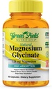 Greenfield Nutritions Halal Magnesium Glycinate 120mg (60 kapsler) - Gluten Free Pure Magnesium Supplement - Halal Vitamin understøtter nerve, hjerte, ben og muskel bevægelser