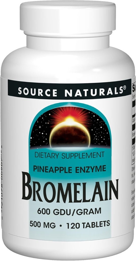 Source Naturals Bromelain 500mg Proteolytic Enzyme Supplement - 120 Tablets (Pack of 2)