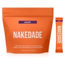 Nakedade Grape - Performance Enhancing Sports Drink Powder - Elektrolyte Powder - Ingen GMO 'er eller kunstige sødestoffer, Glutenfri, Soy- Free, Dairy- Free - 16 sticks