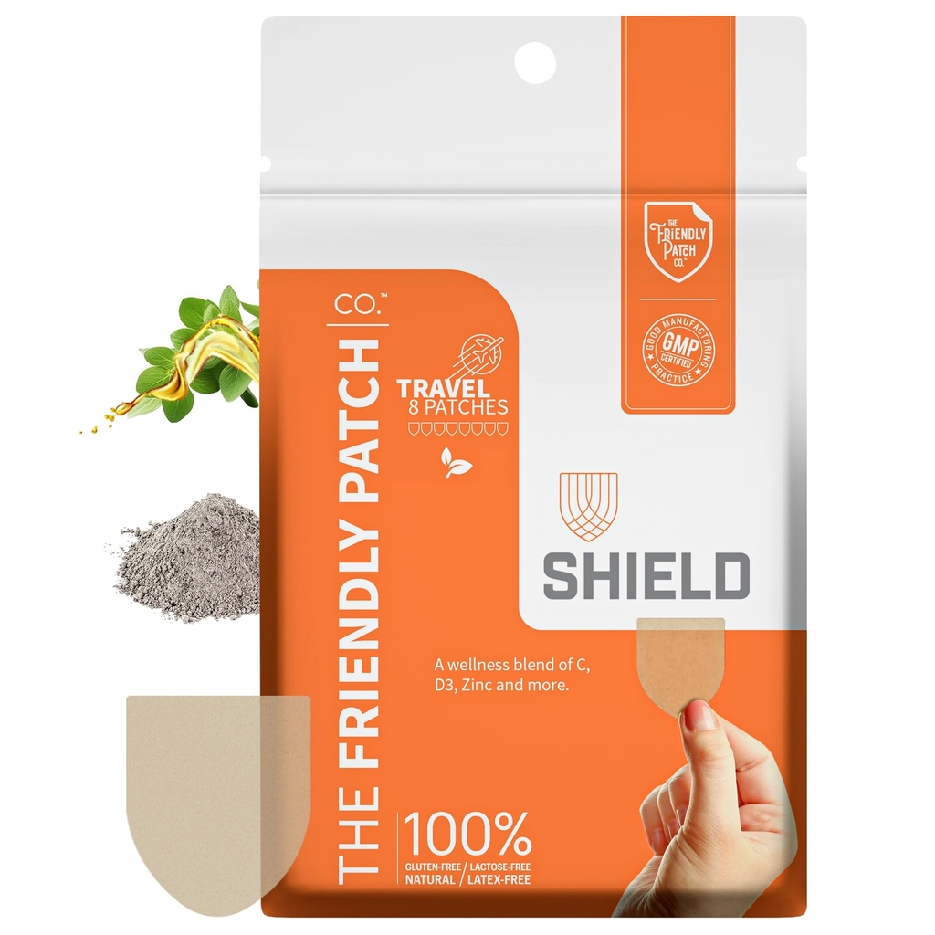 Den venlige Patch Skjold Patch - Wellness Patches Travel 8 Pack