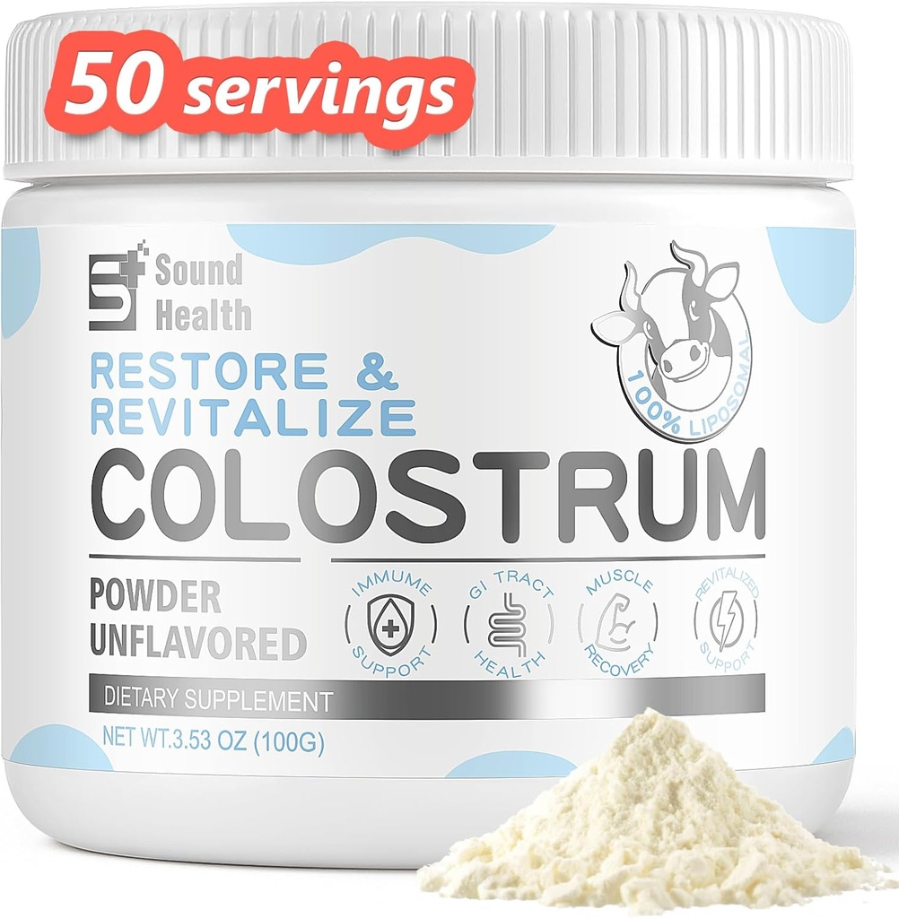 Colostrum supplement pulver til mennesker - Økologisk Bovin Colostrum supplement til Gut sundhed, skønhed og immunforsvar - Unflavored (73 Servere)