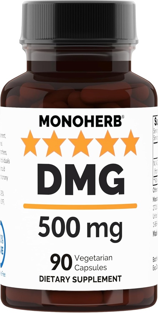 MONOHERB N- Dimethyl Glycin 500 mg - DMG supplement - 90 Veg kapsler - 90 Servering