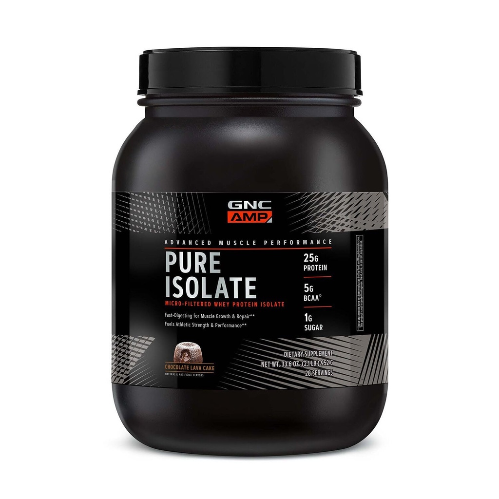 GNC AMP Pure Isolate Protein - Chokolade Lava Cake (28 Servere)