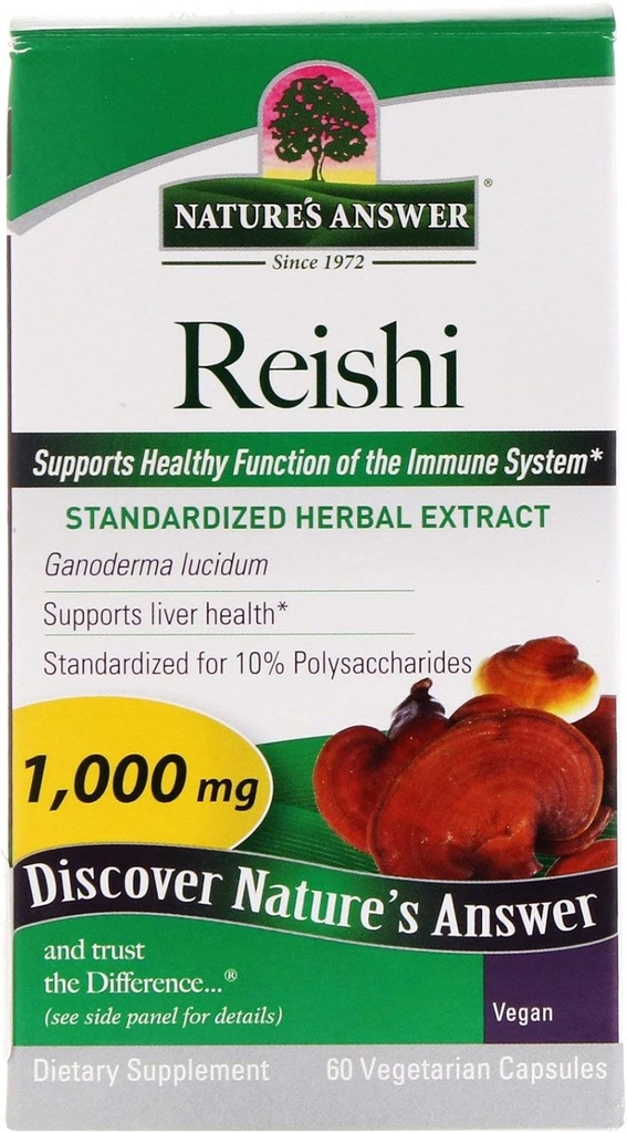 Naturens svar Reishi Mushroom Standardized Capsules, 60- Greve nogensinde 124; immunforsvar