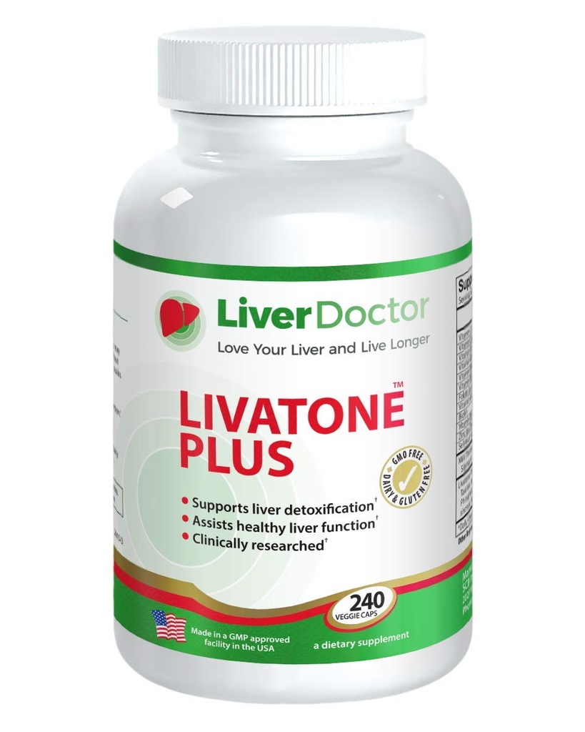 Plus lever Detox kapsler Lever rense og Detox piller med mælk tidsel og antioxidanter (240 greve)