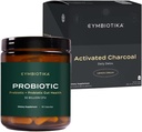 CYMBIOTIKA Probiotisk 50 Millioner CFU & Aktiveret Charcoal Liquid Supplement, Understøtter sund fordøjelse for mænd og kvinder, Mavesæk Detox & fordøjelsesbesvær, Hjælper Allowate Gas & Bloating, Let at bruge
