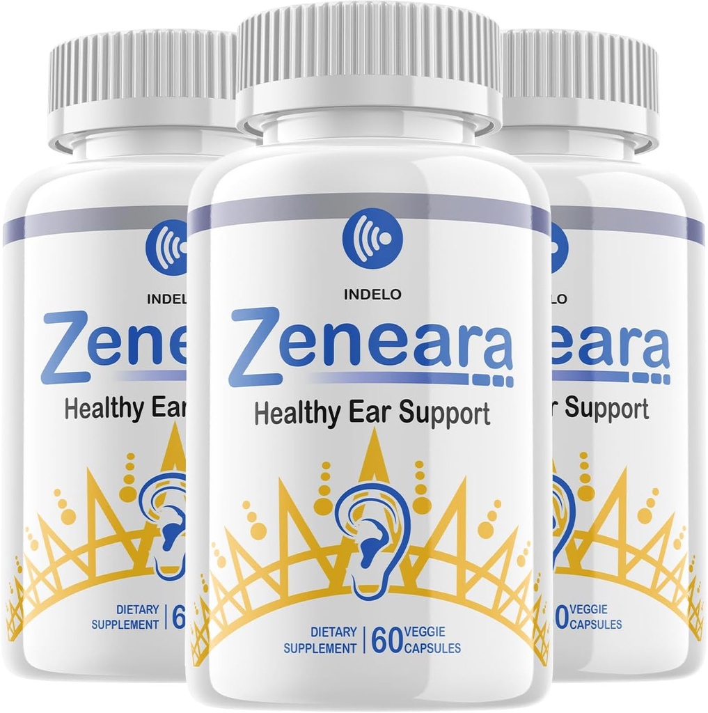 Zeneara Healthy Ear Support Supplement, Zeneara Ear Ringing Relief, Zeneara Tinnitus Treatment, Maximum Strength Zeneara Capsules, Zeneara for Hearing Support Reviews (3 Pack - 180 Capsules)