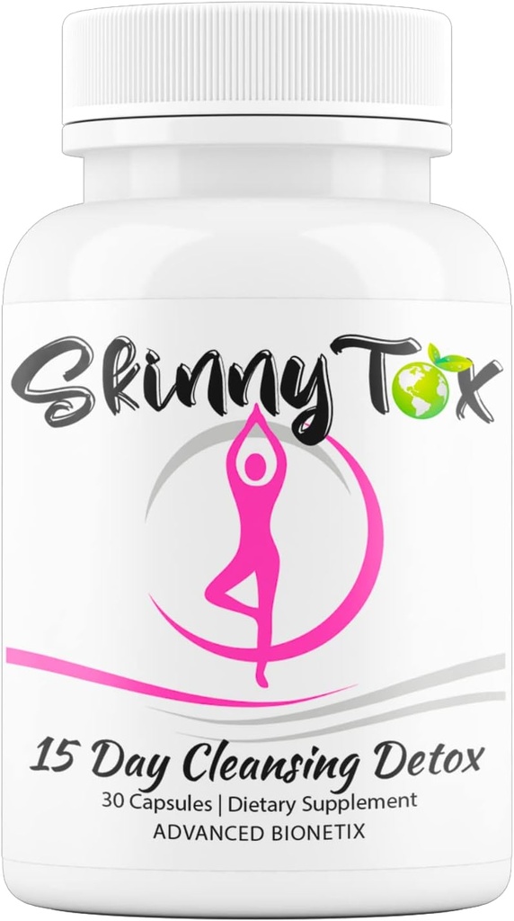 Skinnytox 15 Day Colon Cleanse Detox, Understøtter sund tarmbevægelse Flushes Toksiner, øger energi. Alle naturlige vægt management w / Probiotika. Formel baseret på klinisk forskning sikker effektiv
