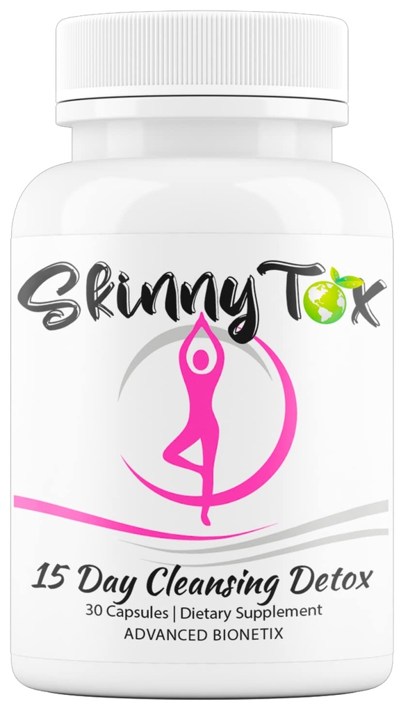 Skinnytox 15 Day Colon Cleanse Detox, Understøtter sund tarmbevægelse Flushes Toksiner, øger energi. Alle naturlige vægt management w / Probiotika. Formel baseret på klinisk forskning sikker effektiv