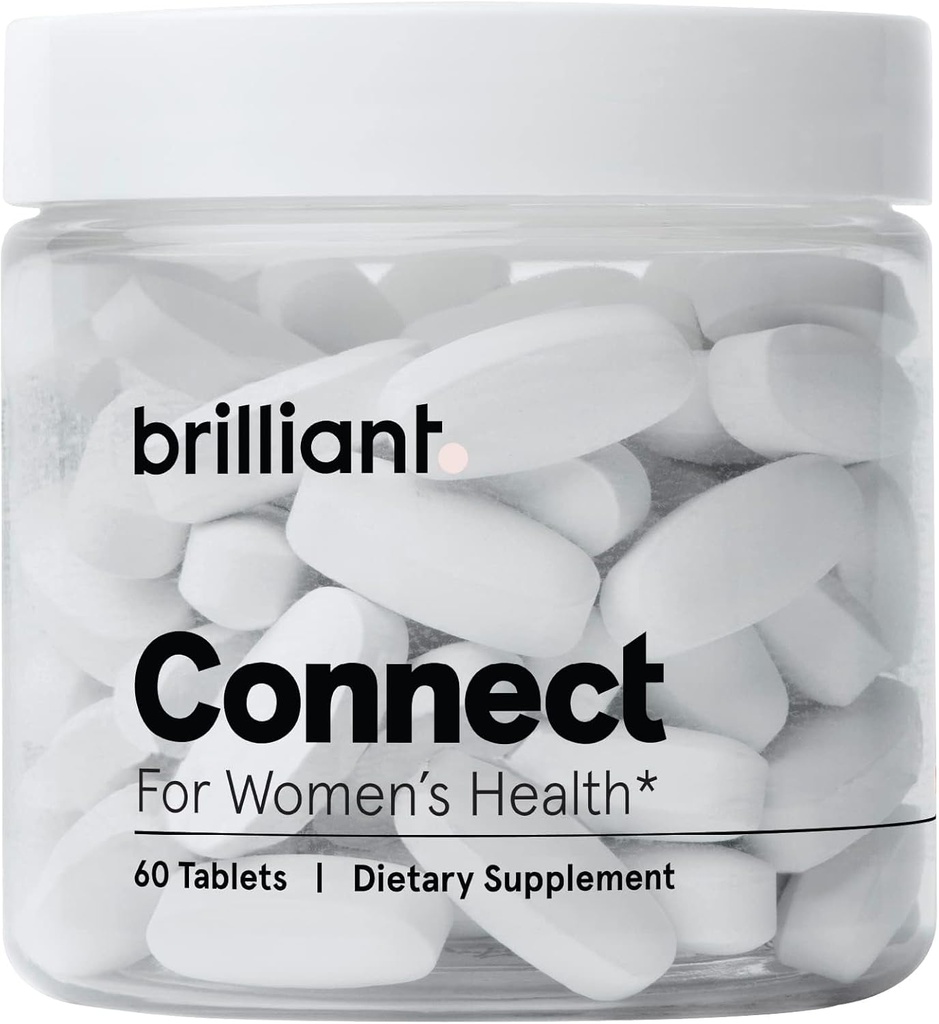 Brilliant Connect Periode Health Supplement - fremmer lindring fra kramper, træthed, uregelmæssige perioder, Hormonal Acne, Hot Flashs og mere * - Natural Hormone Balance Support * (60 tabletter)