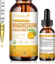 Magnesium Liquid Drops - High Absorption 5- in-1 Magnesium Complex tillæg med Magnesium Glycinat, Malat, Citrat, Taurat - for ben, Muskler, Nerves & Energy - Vegan, Sugar Free, 2 Fl.oz