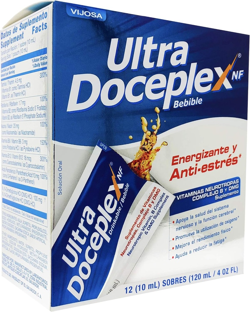 Ultra Doceplex Energy Pouches - Kraftfuld B Complex i en Pouch -væske, 12 Pouches