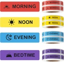 Medicinske klistermærker Medicinsk Instruktion Label Permanent Paper Label AM NOON PM for Pill sag Planner 0,4 * 1,6 tommer (Morgen Noon Aften Sengetid)