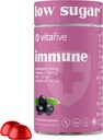 Vitafive Elderberry Gummies - Lavt sukker immunforsvar for voksne - med C-vitamin og zink citrat - Vegan, Allergen Free (50 Ct)