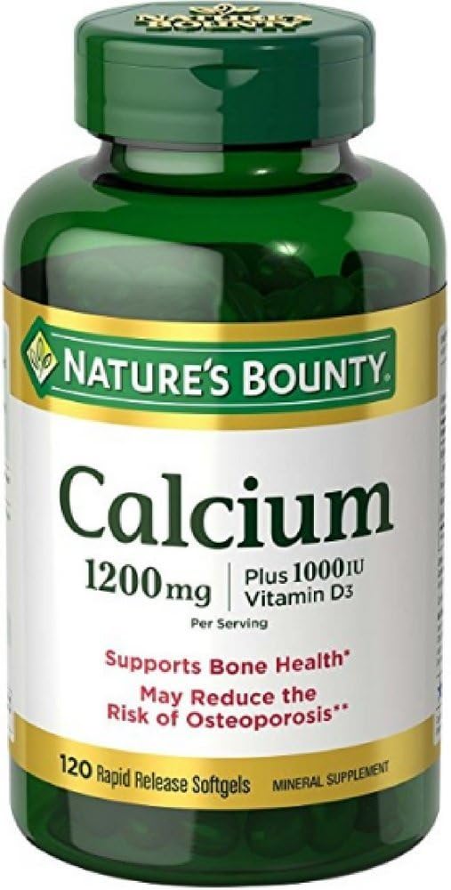 Nature 's Bounty Calcium Plus D-vitamin 1200mg, 120 Softgel (pakke med 2)