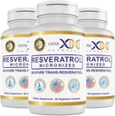 Genex Formulas 98% Pure Trans- Resveratrol med BioPerine ® til Absorption (3 Pack) Mikroniseret, Lab- Testet, Fuldt stabiliseret Resveratrol 600mg - 180X Trans- Resveratrol kapsler til sund aldring