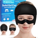 Hovedpine Relief Hat, Lindrende Migræne Relief Cap Gel Ice Head Eyes Mask for Sinus, Puffy Eyes, Spænde og stress Relief - Varm og kold terapi