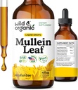Wild & Organic Mullein Tincture - Lung Cleanse and Detox - Flydende Mullein Leaf Extract til Lunger med Echinacea - Verbascum Thapsus Drops - Vegan, Sugar & Alcohol- Free Supplement - 4 fl oz