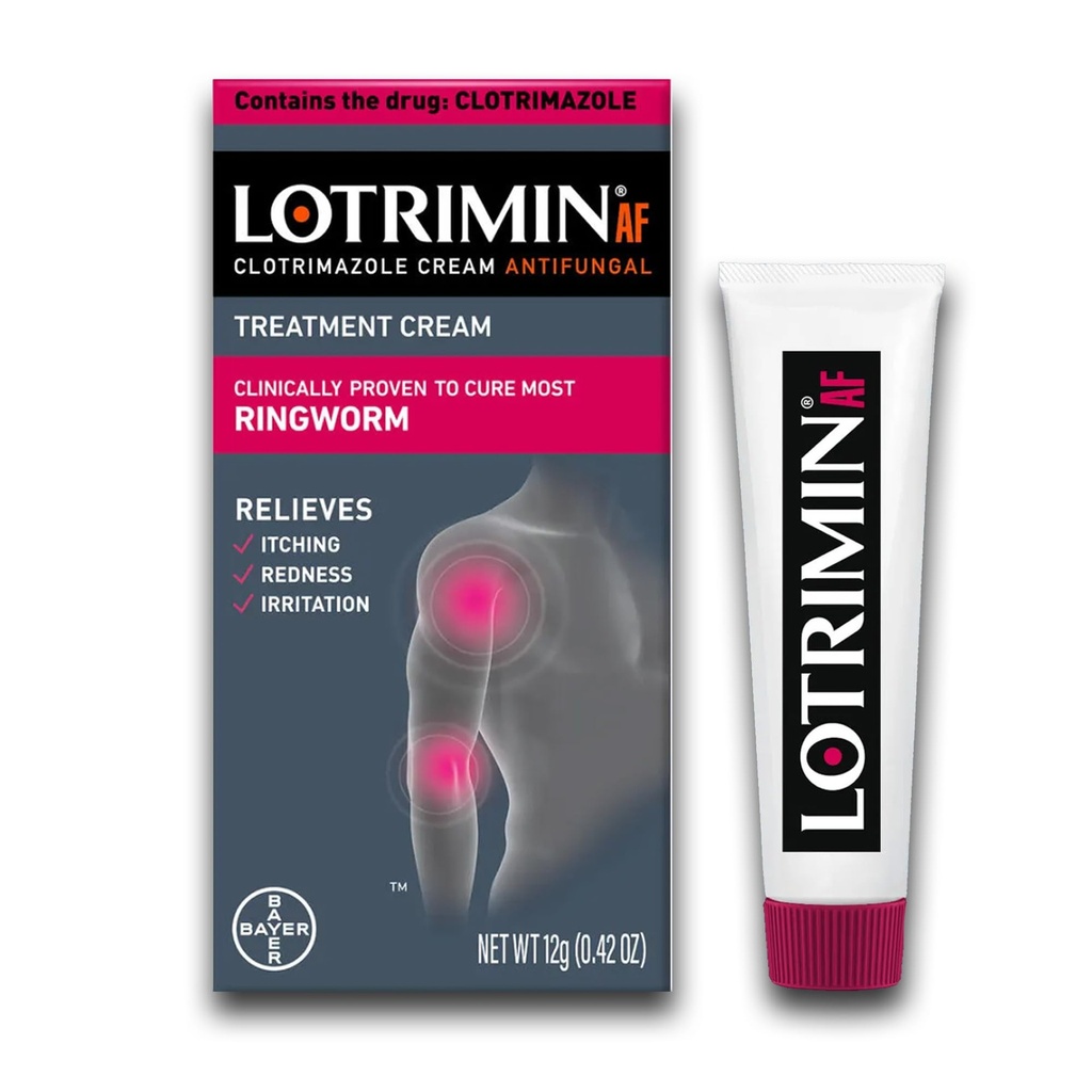 Lotrimin AF Ringorm Cream Clotrimazol 1% - Klinisk provet effektiv antimykotisk creme Behandling af de fleste Ringorm, For voksne og børn over 2 år, .42 Ounce (12 Bedste)