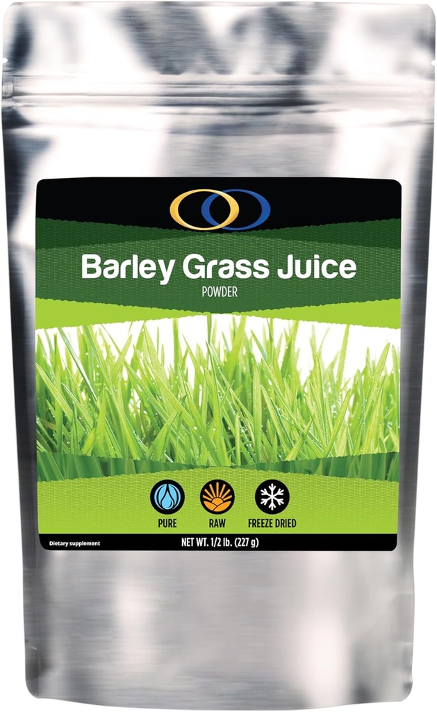 Optimal Økologisk Barley Græs Juice Powder - Fryse Tørret - 1 / 2 Pund - Over 130 Servering - USA Grown - Raw & Bio- Active Supergreens - Vegansk kosttilskud for børn og voksne