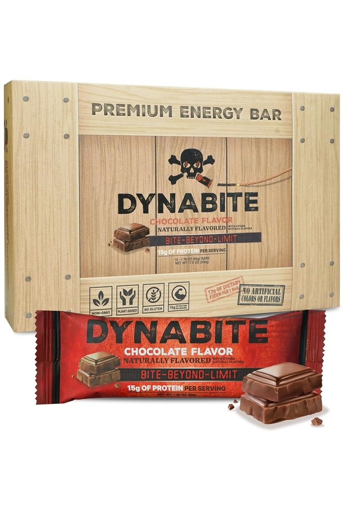 DYNABIT Premium Energy Bars (10 Greve, chokolade) • 124; Lav Carb Protein Bars w / Plantbaserede Ingredienser • 124; Gluten- Free Meal Erstatning Barr 124; Zero Sugar Protein Bars 124; High Protein Snacks Meal Bars