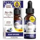 GuruNanda Black Seed Oil, Cold- Pressed Nigella Sativa - Rich in Vitamin D3 5000 Enheder, K2 & E, High Thymoquinone Budd124; Potent antioxidant til immunforsvar, non-GMO, 2 Fl.oz