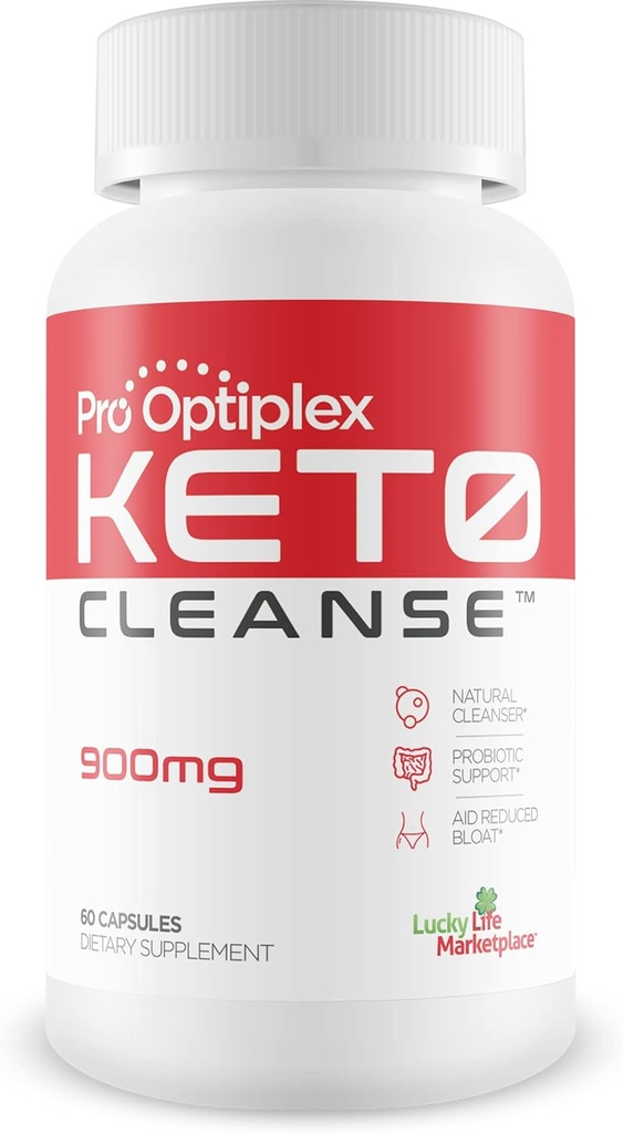 Pro Optiplex Keto Cleanse - Cleanse & Detox naturligt - Herbal Keto Cleanse med Probiotika - Hjælp Flush Affald & Toksiner - Fuld Krop Cleanse & Colon Cleanse - Støtte Reduceret Bloating