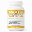 Vita4Life ® Iron Support Plus - 40 mg jern med C-vitamin, B-12, folsyre & zink - 60 kapsler - non-Constipating Formel for Red Blood Cell Support & Energy - Vegetar & GMO- Free