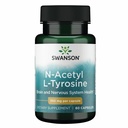 Swanson N- Acetyl L- Tyrosin - Aminosyretilskud til støtte af total hjerne sundhed & centrale nervesystem funktion - fremmer mood & kognitiv sundhed - (60 kapsler, 350 mg hver) 4 Pack