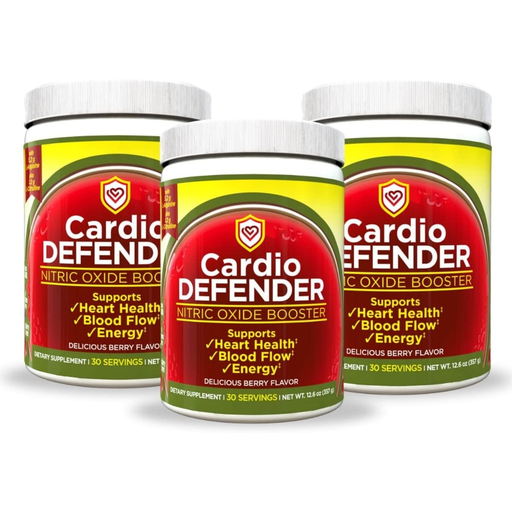 3 Pack, nitrogenoxid Booster Powder - L- Arginin 5,200mg + L- Citrullin 1,200mg - Heart Health Drink Mix - Heart Health, Blood Flow, Energy, Endurance - L- Arginin Powder, Berry Flavor