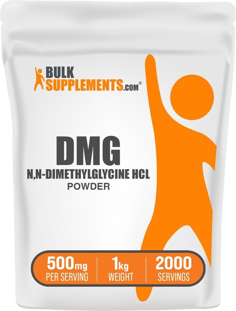 BulkSupplements.com DMG Powder - as N, N- Dimethylglycin HCl, DMG Supplement - Gluten Free, 500mg per Serving, 1kg (2.2 lbs) (Pack of 1)