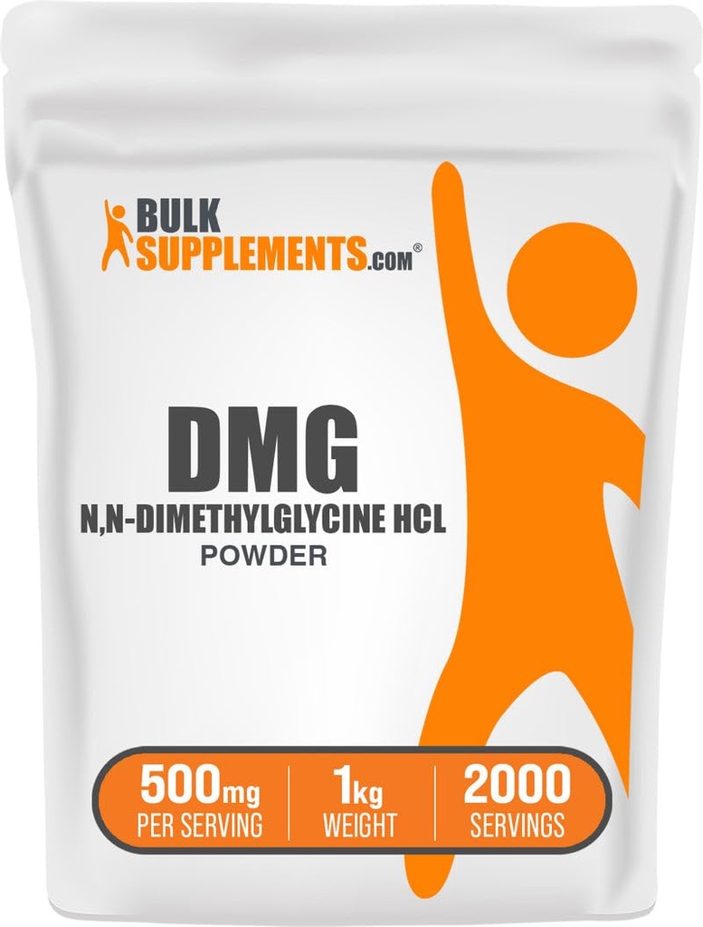 BulkSupplements.com DMG Powder - as N,N-Dimethylglycine HCl, DMG Supplement - Gluten Free, 500mg per Serving, 1kg (2.2 lbs) (Pack of 1)