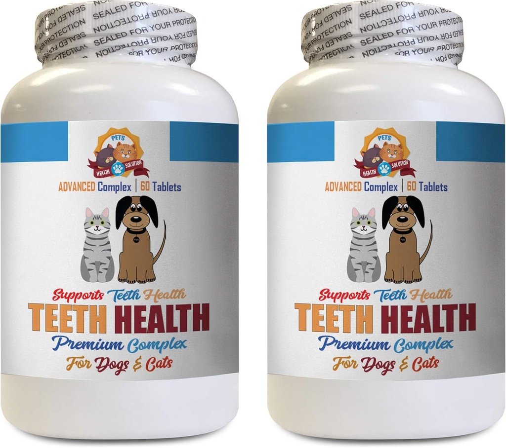 Dårlige åndedræt til hunde - Kæledyr Premium Tænder Sundhed for hunde og katte - Oral Gum Tænder Complex Support - Hunde Mineral supplement - 120 tabletter (2 flasker)