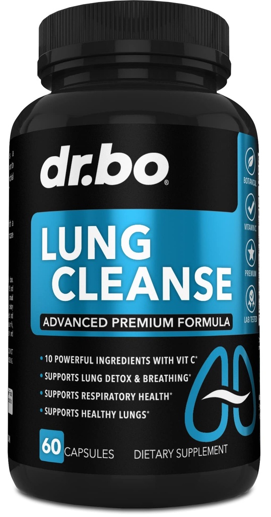 Lung Cleanser Support - Respiratoriske Kosttilskud til at stoppe og stoppe rygehjælpemidler - Urteafvænning til lunger og bronkial sundhed - Rygere Cleanser Breathe Aid til Mucus Clear Relief - 60 kapsler