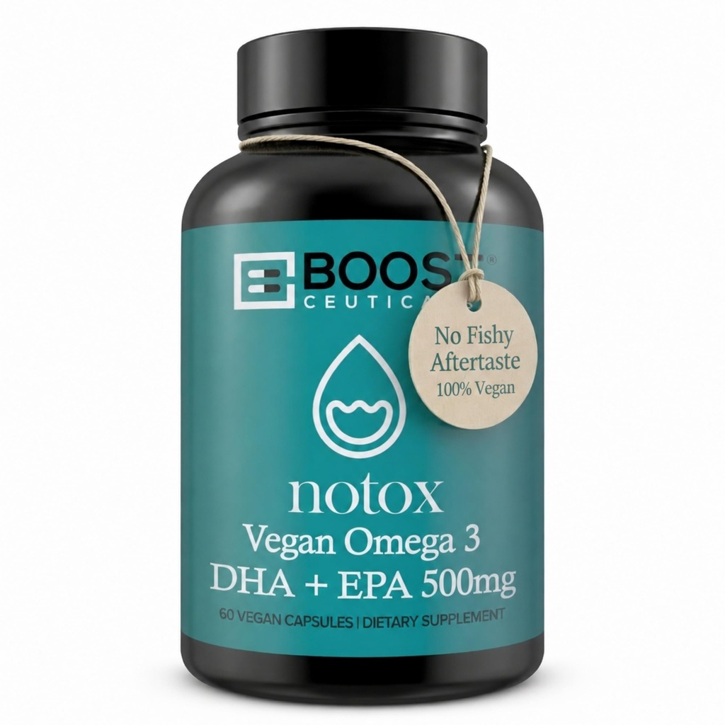 BoostCeuticals Vegan Omega 3 DHA + EPA 260mg Supplement – Algae Oil Softgels Maintenance Dose for Heart & Brain Wellness – Vegan, Non-GMO, 60 Count
